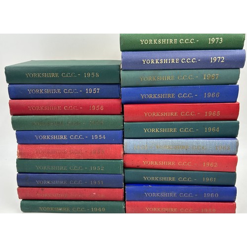 1239 - A collection of cricket books to include 21 x Yorkshire County Cricket Club Annual Report books by Y... 