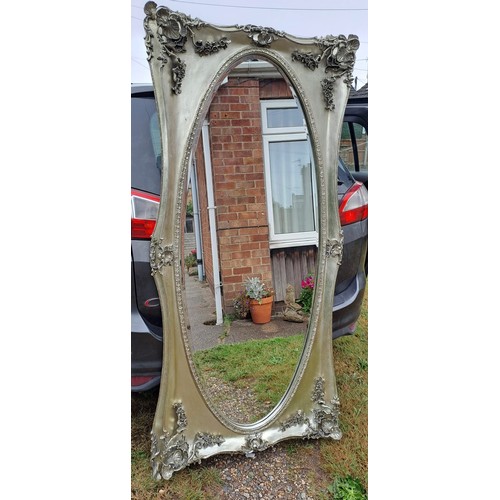 1151 - A large Laura Ashley Beth champagne coloured  bevel edged standing mirror. 183cm h x 88cm w x 12cm d... 