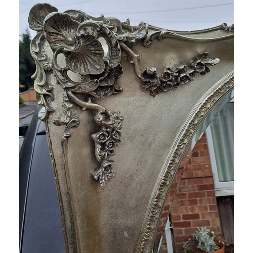 1151 - A large Laura Ashley Beth champagne coloured  bevel edged standing mirror. 183cm h x 88cm w x 12cm d... 