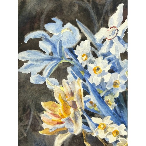 1533 - Margret Bowker 'Spring Flowers' glazed watercolour signed lower right. 38 x 27.5cm