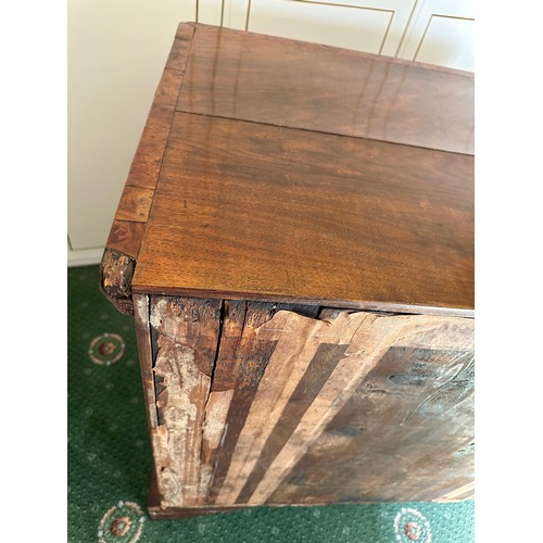 91 - A walnut chest of three short over three long drawers on bracket feet. 99cm w x 53 cm d x 89 cm h.