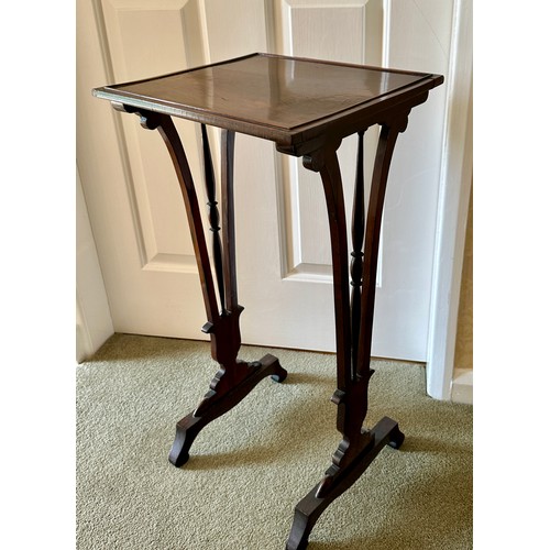 92 - A 19thC rosewood table 67cm h together with a rocking chair, height to seat 35cm.