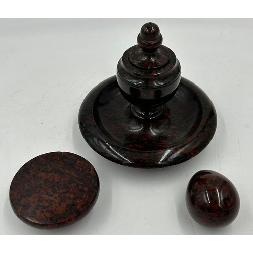 1389 - An oak desk stand with two glass inkwells,  pen trough,  drawer to front and Salvest clock to centre... 