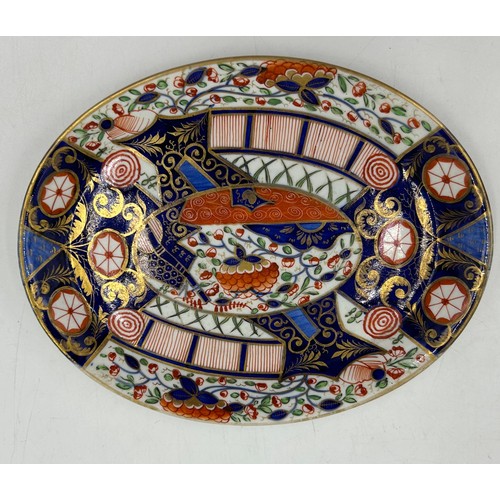 370 - Various 19thC English ceramics to include a Royal Crown Derby Imari pattern oval dish 19cm w, a blue... 