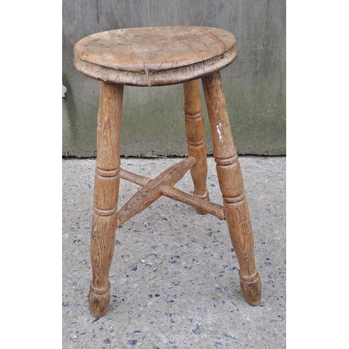 70 - An early 20thC kitchen stool. 49cm h x 28cm d.