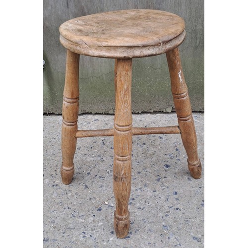 70 - An early 20thC kitchen stool. 49cm h x 28cm d.