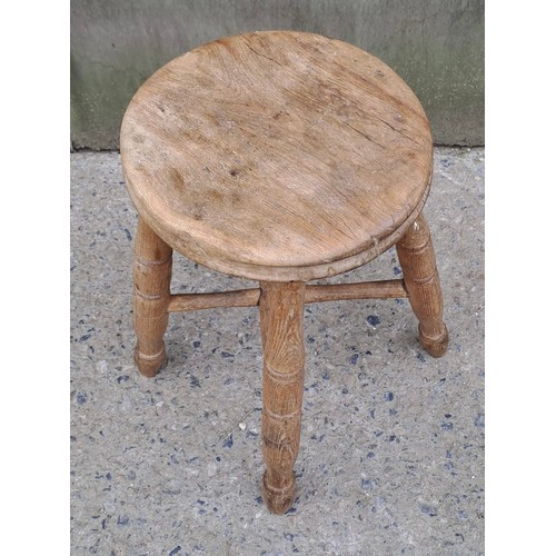 70 - An early 20thC kitchen stool. 49cm h x 28cm d.