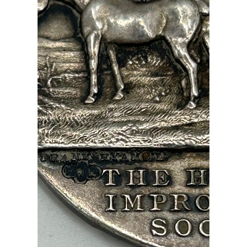 913 - The Hunter's Improvement National Light Horse Breeding Society hallmarked silver medal, Birmingham, ... 