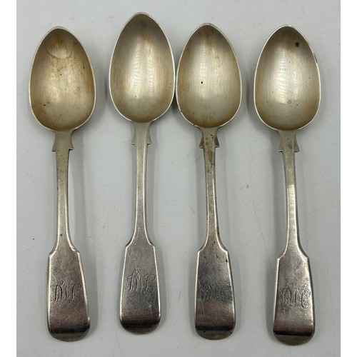 914 - Ten hallmarked silver teaspoons with various marks and makers to include 4 x Exeter 1856 maker Josia... 