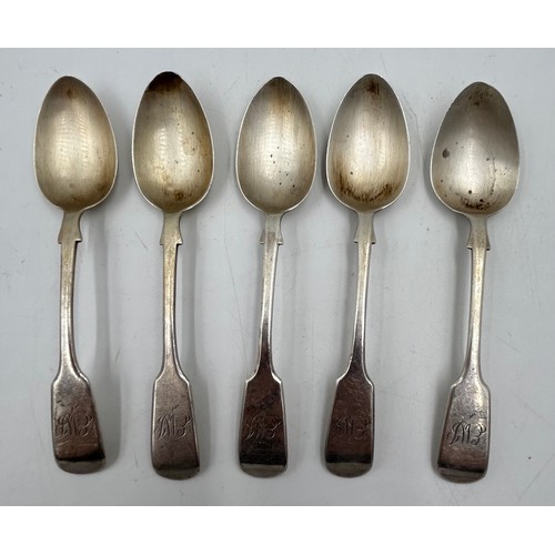 914 - Ten hallmarked silver teaspoons with various marks and makers to include 4 x Exeter 1856 maker Josia... 