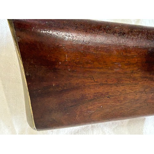 989 - A .577” prize 3 band Enfield percussion rifle by J.W. Edge, dark walnut fullstock with deeply cheque... 