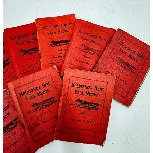 1336 - A collection of nine Holderness Hunt Vade Mecum and Farmers note books dating from 1925 to 1939.