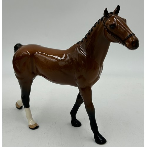 312 - Collection of 6 x Beswick Horses to include an grey arab 20cm, shire horse 23cm, hackney pony, pranc... 