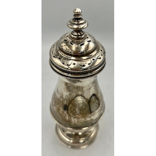 907 - Silver sugar sifter, London 1932, maker William Comyns & Sons Ltd. Weight 170gm.