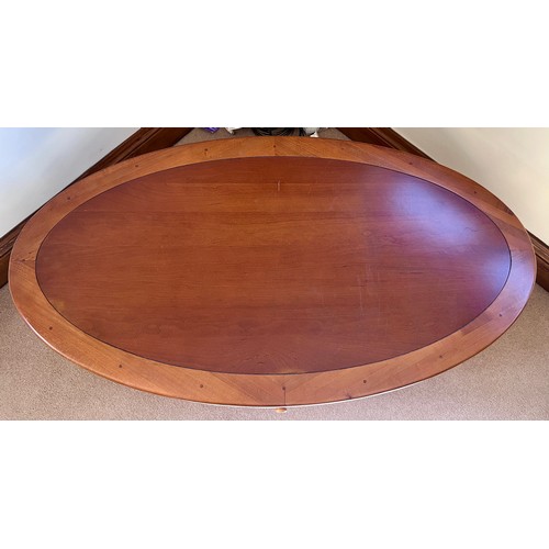 111 - Willis and Gambier oval coffee table with two drawers accessed from both sides. 112cm x 60cm x 49cm ... 