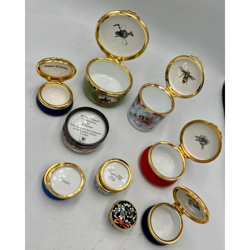 1340 - Nine enamel boxes to include Halcyon days, Staffordshire enamels, Royal Stratford, Moorcroft etc. (9... 