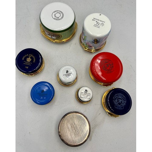 1340 - Nine enamel boxes to include Halcyon days, Staffordshire enamels, Royal Stratford, Moorcroft etc. (9... 