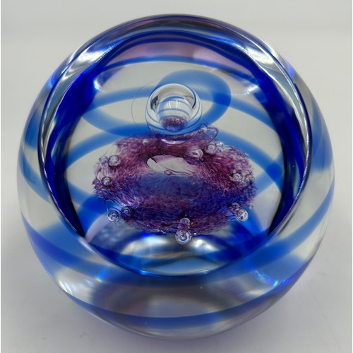 479 - Three Caithness glass limited edition paperweights designed by Colin Terris :  Pagoda Orchid 153/250... 