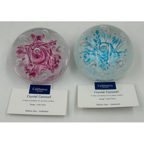 481 - A collection of Caithness glass paperweights,all with certificates: Crystal Carousel  (pink) Crystal... 