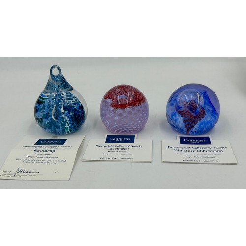 481 - A collection of Caithness glass paperweights,all with certificates: Crystal Carousel  (pink) Crystal... 