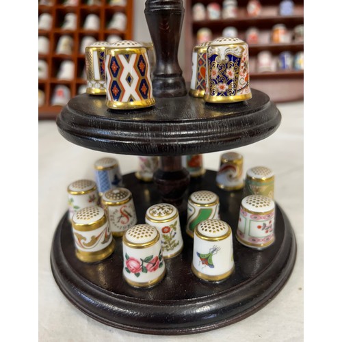 448 - A large collection of approx. 360 thimbles to include 20 x Royal Crown Derby, 42 x Royal Worcester, ... 