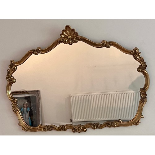 1154 - Contemporary gilt framed wall mirror, 90cm h x 120cm w.