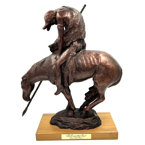 1345 - A bronze effect group, ‘End of the Trail’ in the manner of James Earle Fraser (Austin Prod. Inc. 198... 