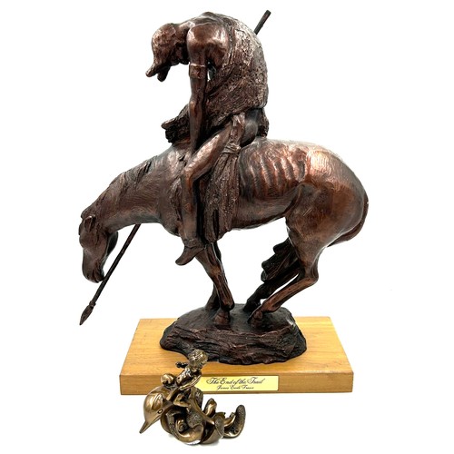 1345 - A bronze effect group, ‘End of the Trail’ in the manner of James Earle Fraser (Austin Prod. Inc. 198... 