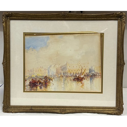 1499 - Stephen Frank Wasley (British 1848-1934), watercolour of a Venetian scene, signed lower left. Sight ... 