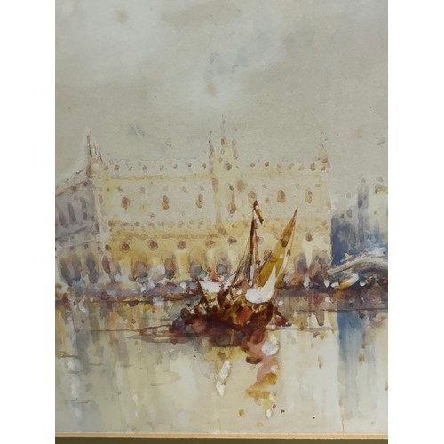 1499 - Stephen Frank Wasley (British 1848-1934), watercolour of a Venetian scene, signed lower left. Sight ... 