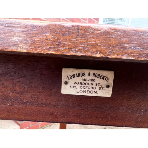 125 - A painted satinwood side table with retail label to back, Edward’s & Roberts 148-160 Wardour St. Lon... 