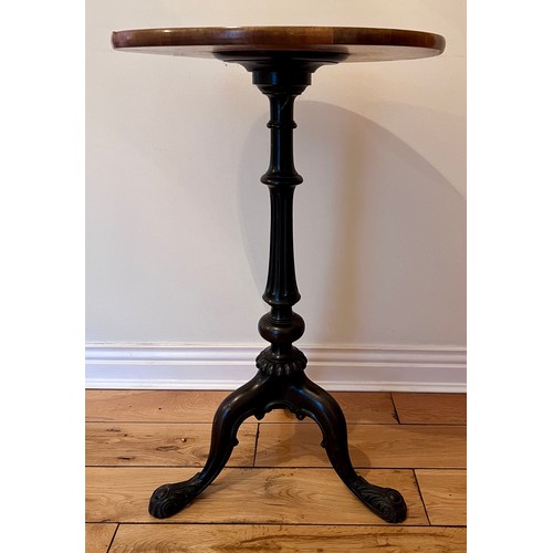 131 - A 19thC tripod table with inlays to top including ivory. 74cm h x 44cm d to top.
Ivory submission re... 