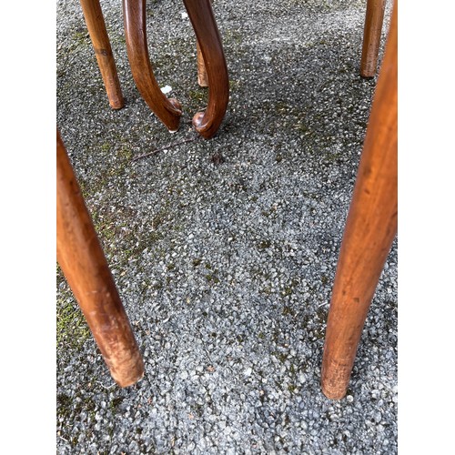 132 - A set of six 19thC walnut balloon backed dining chairs with carved crest rials and cabriole legs. He... 