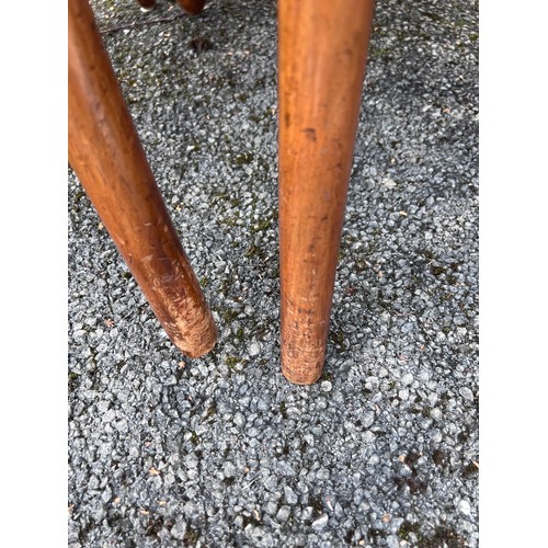 132 - A set of six 19thC walnut balloon backed dining chairs with carved crest rials and cabriole legs. He... 