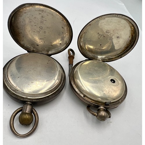 740 - Two late 19thC hallmarked silver pocket watches. Total weight 188gm.