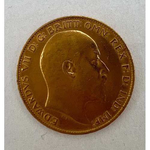 839 - An Edwardian half sovereign 1907.