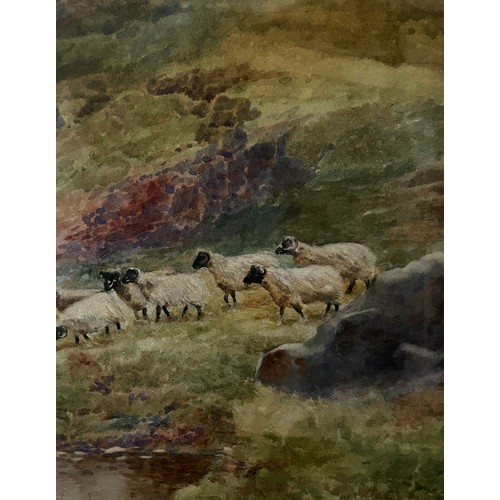 1484 - Arthur Stanley Wilkinson (c.1860 - 1930), a watercolour 'Scottish Highland Landscape with Shepherd, ... 