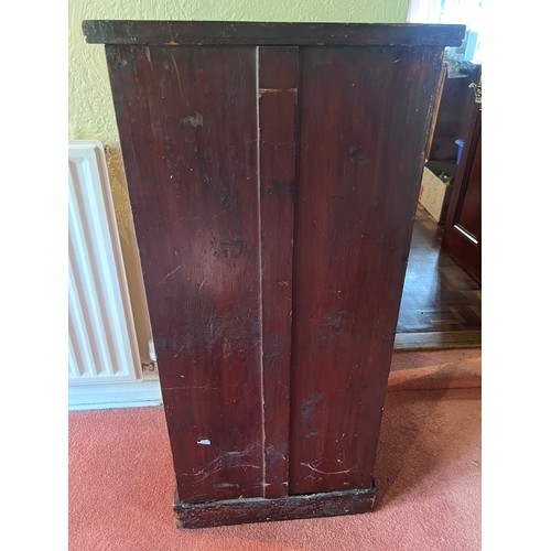 117 - A 19thC mahogany wellington chest of drawers. 48cm w x 34cm d x 103cm h.