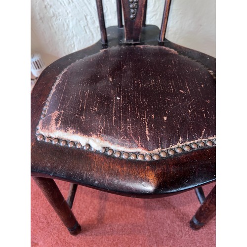 119 - Side chair with upholstered seat and dated to back 1897.