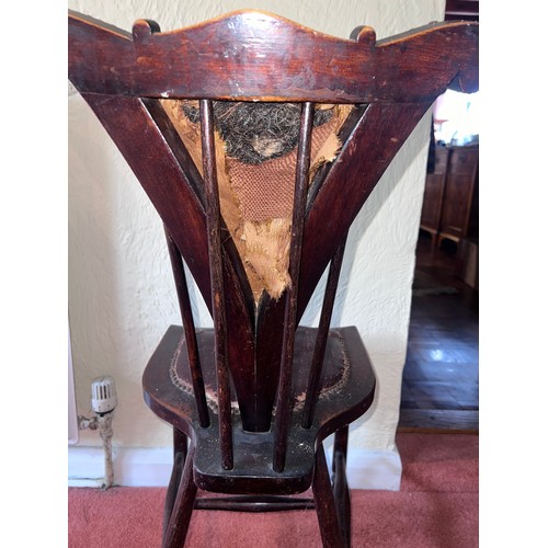 119 - Side chair with upholstered seat and dated to back 1897.