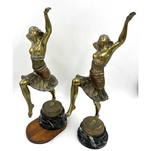 1331 - Two Henri Fugère (1872-1944) bronze dancers, La Danse de Salome. Both signed to base. One with added... 