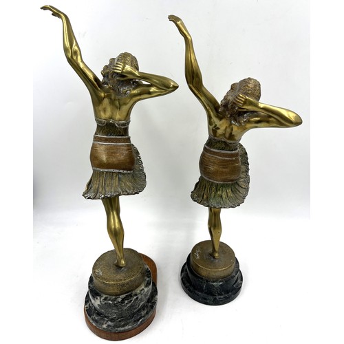 1331 - Two Henri Fugère (1872-1944) bronze dancers, La Danse de Salome. Both signed to base. One with added... 