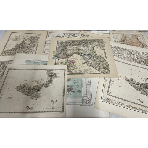 1471 - A collection of 33 unframed maps, various ages by Stieler, J&C Walker, Cooper, Andre, Stanford's etc... 