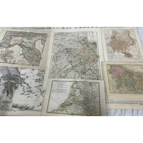 1471 - A collection of 33 unframed maps, various ages by Stieler, J&C Walker, Cooper, Andre, Stanford's etc... 