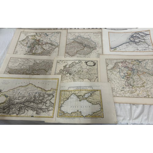 1471 - A collection of 33 unframed maps, various ages by Stieler, J&C Walker, Cooper, Andre, Stanford's etc... 