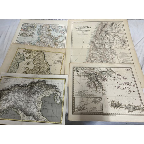 1471 - A collection of 33 unframed maps, various ages by Stieler, J&C Walker, Cooper, Andre, Stanford's etc... 