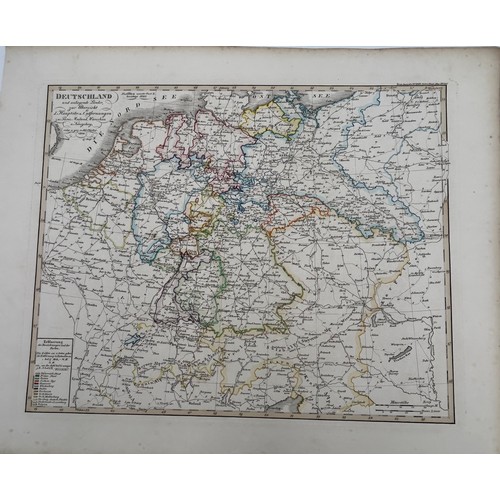 1471 - A collection of 33 unframed maps, various ages by Stieler, J&C Walker, Cooper, Andre, Stanford's etc... 