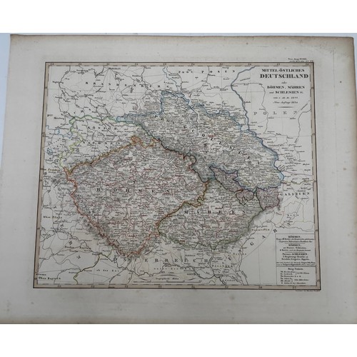 1471 - A collection of 33 unframed maps, various ages by Stieler, J&C Walker, Cooper, Andre, Stanford's etc... 