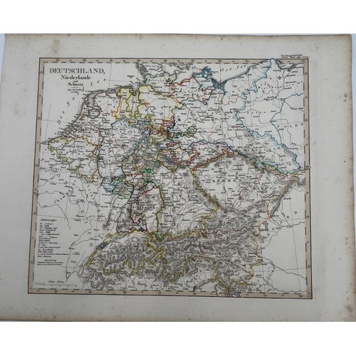 1471 - A collection of 33 unframed maps, various ages by Stieler, J&C Walker, Cooper, Andre, Stanford's etc... 