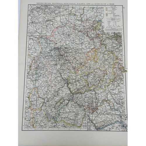 1471 - A collection of 33 unframed maps, various ages by Stieler, J&C Walker, Cooper, Andre, Stanford's etc... 